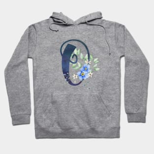 Floral Monogram O Wild Blue Flowers Hoodie